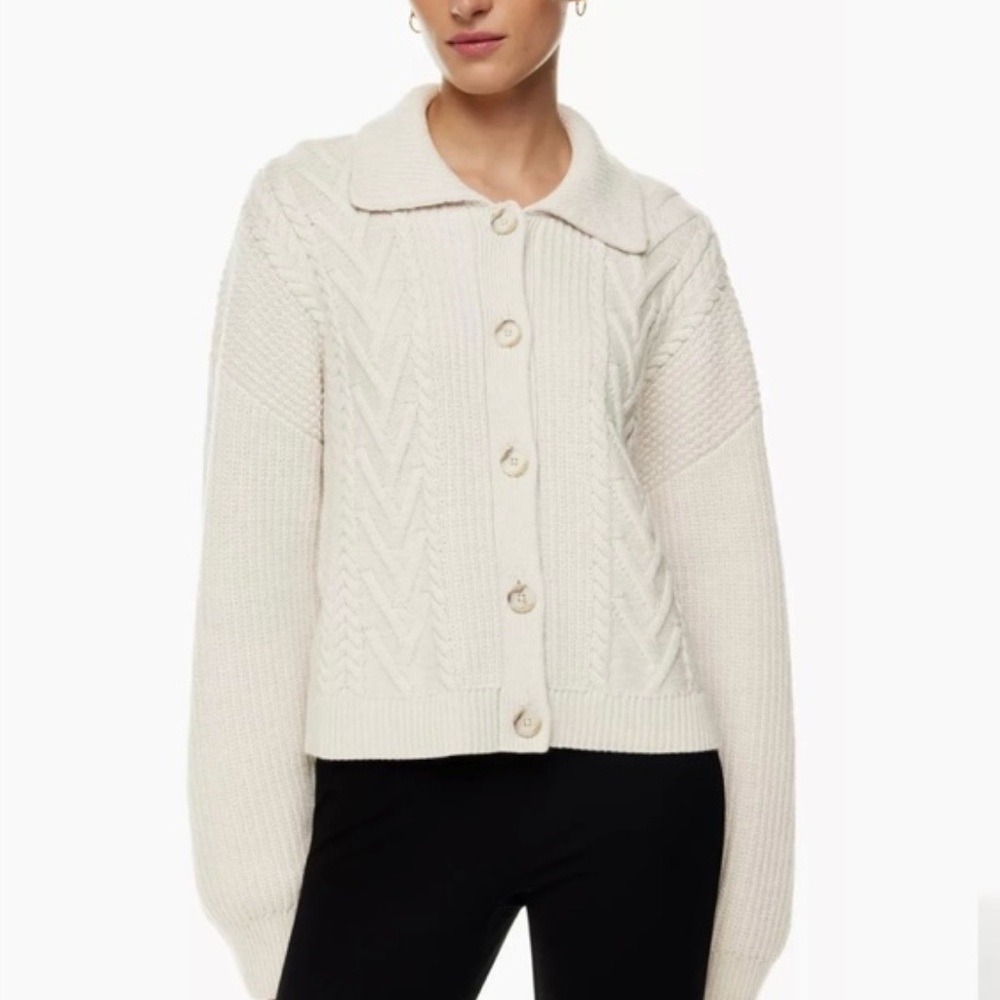 Aritzia Babaton Women's Cream Cable Knit Sweater